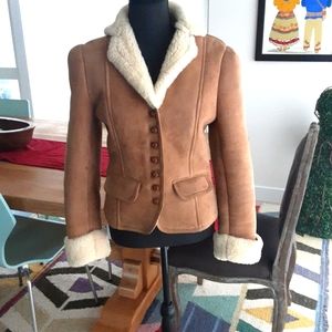 Ralph Lauren Blue Label  Real Shearling and Genuine Suede  Fitted Jacket-Vintage